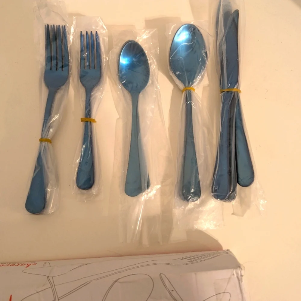 Sharecook‎ 20 Piece Blue Stainless Steel Flatware Set